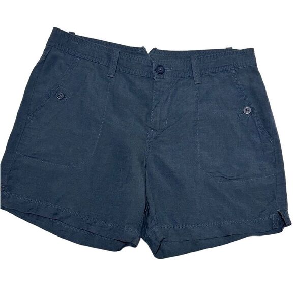 Calvin Klein Midnight Oil Blue Linen Classic Shorts Size 6 - Picture 4 of 9